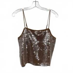 Madewell Brown Sequin Tank Top | Women’s Regular S